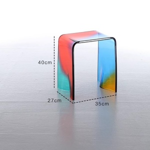 Table d'appoint en acrylique couleur personnalisée, livraison directe du fabricant, pour salon, chambre, bureau à domicile, design moderne avec logo personnalisé - Product Image 2