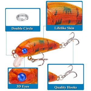 Leurre de pêche flottant Luya 5cm/4.2g pour eau douce, 8 couleurs, en ABS, pour poisson-chat, marlin, bar, snapper, pêche en bateau en mer - Product Image 3
