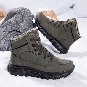 Bottes de randonnée et de neige d'extérieur durables, épaisses, imperméables en PU, antidérapantes, grandes tailles, chaudes - Product Image 1