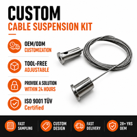 Kit de suspension au plafond avec câble réglable et pince de fixation, kit de suspension en câble d'acier pour panneaux lumineux LED linéaires