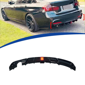 Bmw Rear Bumper Lip Spoiler Abs Matte Black With Led Light For 2013 2019 F30 Mp <b>Models</b> - Product Image 1