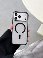 Coque magnétique transparente haute qualité pour iPhone 18 Pro Max, texture originale, anti-chute, protection intégrale