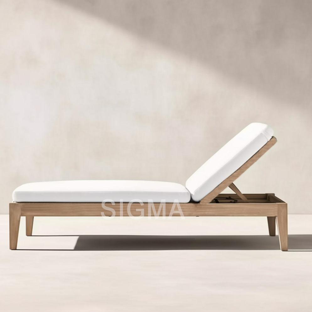 Sigma Latest Design Outdoor Teak Sun Lounger Luxury Chaise Lounge