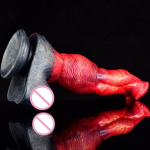 Fantastic Long Animal <b>Dildo</b> Curved Flexible Soft Silicone Monster <b>Dildo</b> With Knot Waterproof G-spot Stimulation for Women - Product Image 6