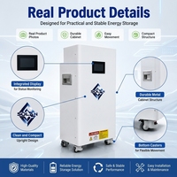 Batería de Fosfato de Hierro y Litio de 16 kWh con Ruedas y Pantalla para Aplicaciones de Almacenamiento de Energía Solar Residencial