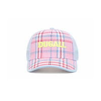 Nuovo Arrivo Cappello Trucker in Paglia Intrecciata con Fantasia a Quadri, Leopardo e Pois, Visiera Curva, Logo Personalizzabile, Cappellino Snapback in Rete per Ingrosso