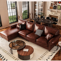 Juego de Sofás Seccionales Chinos de Primera Calidad, Sofá de Cuero Moderno, Sofá Esquinero, Muebles para Sala de Estar, Juego de Sofás Royal