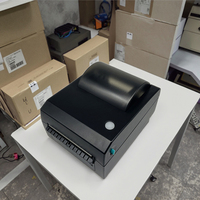 Imprimante d'étiquettes d'expédition thermique directe Bluetooth noir et blanc de 110mm avec machine d'impression d'autocollants d'étiquettes de bureau à coupe automatique