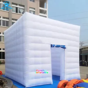 Customized Portable LED Lighting Night Club Tent White Inflatable Cube Party Wedding Event Bar Tent Inflatable White Club Tent