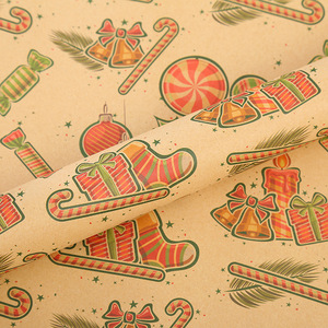 Papier cadeau de Noël en papier kraft, design créatif de chat, impression offset recto simple, emballage artisanal pour cadeaux - Product Image 3