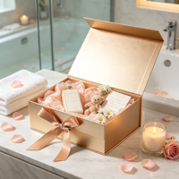 Boîte Cadeau Cosmétique en Marbre avec Couvercle Magnétique et Estampage Doré, Boîte Vide avec Sac pour Présentation de Maquillage et Beauté, Vente en Gros