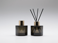 Bouteille de diffuseur de haute qualité 150ML 200ML bouteille de diffuseur en verre carré rond diffuseur noir avec bâton de roseau