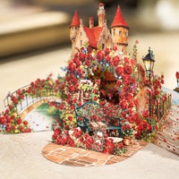 Tarjeta de Felicitación de Papel 3D Personalizada con Diseño de Arco de Rosas, Invitación de Cuento de Hadas, Tarjeta de Recuerdo para Bodas y Fiestas Navideñas