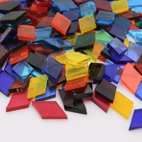 Mosaïques en verre multicolores en forme de losange pour bricolage et décoration intérieure