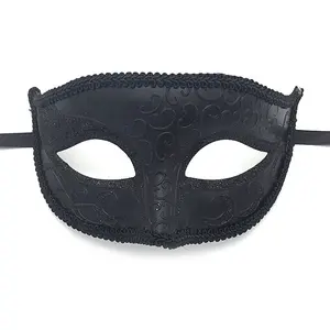 Маскарадная Венецианская Черная полулицевая маска Марди Граса Хэллоуин карнавал бал для мужчин и женщин праздничные маски