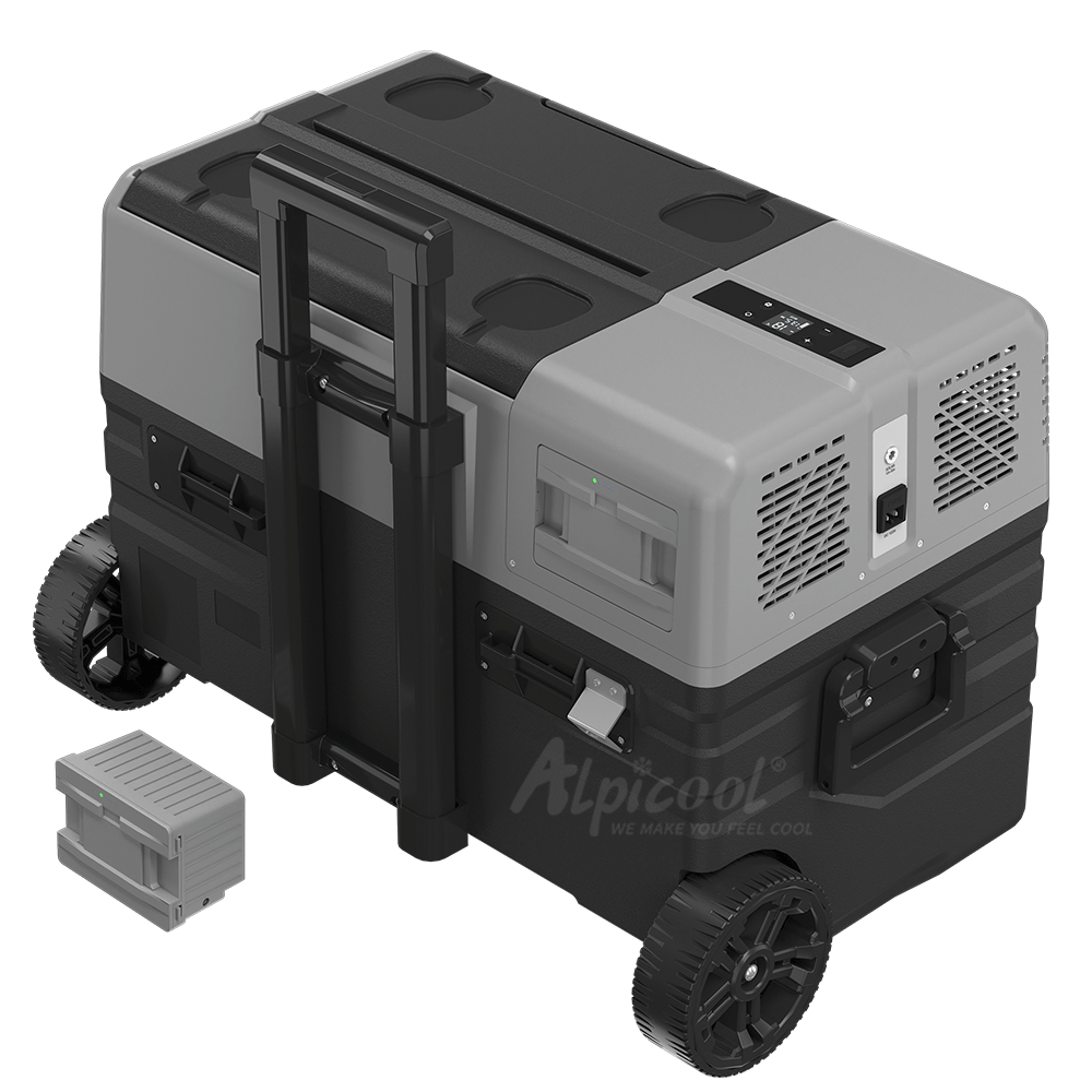 Alpicool 52L ENX52 функциональный автомобильный домашний двойной холодильник на солнечной батарее, морозильник со съемным аккумулятором на солнечной батарее
