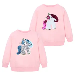 Meisjes Kleur Veranderende Sweatershirt Kinderen Lange Mouwen Sequin Truien Lente Herfst Kinderen Katoen Mode Truien Kleding