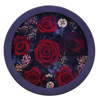 Roses éternelles naturelles préservées, écologiques et durables, pour la Saint-Valentin, la fête des mères, Noël et Pâques, dans une boîte ronde
