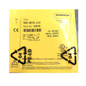 Sensor de Proximidad Inductivo <span class=keywords><strong>NI8</strong></span>-<span class=keywords><strong>M18</strong></span>-<span class=keywords><strong>LIU</strong></span> NI8M18LIU, Rosca <span class=keywords><strong>M18</strong></span>, Sin Blindaje, Salida Analógica, Alcance de 8 mm, para PLC - Product Image 1