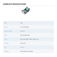 Module LED 10 mm, voyant numérique rouge, vert, bleu, jaune, blanc, cyan, carte à 3 broches pour projets Arduino STEM