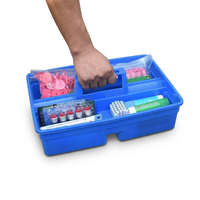 Nouveaux produits : Kits de toilettage pour chevaux bleus et verts, boîte de rangement en plastique épaissi pour médicaments, pour l'entretien des animaux.