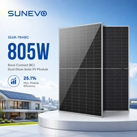 China 750W 770W 800W 805W N-Typ BC Solarmodul mit 30 Jahren Leistungsgarantie für Globale TIER 1 Standard Solarprojekte
