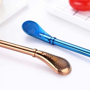 Cucchiaio con Cannuccia Riutilizzabile in Acciaio Inox 304 Oro Rosa per Tè Mate <span class=keywords><strong>Argentino</strong></span> e Whisky, con Filtro Ecologico, Accessorio per <span class=keywords><strong>Bar</strong></span> FX-K48 - Product Image 6