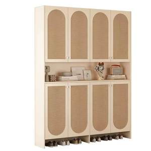 Retro Nanyang Style Rattan Partition Cabinet For Entryway <b>Shoe</b> <b>Storage</b> <b>Space</b> <b>Saving</b> Design Adult Use - Product Image 5
