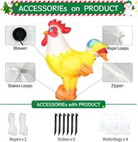 Décoration de Noël gonflable personnalisée DAMAI de 6 pieds en forme de coq avec lumières LED intégrées pour l'extérieur