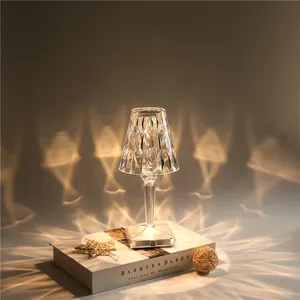 Nordic Warm Decorative Crystal <b>Table</b> <b>Lamp</b> for Bedroom USB Charging Cross-Border Bedside with Masonry DC Power Supply - Product Image 4