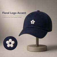 Casquette de sport pour homme en coton de haute qualité avec broderie de fleurs personnalisée