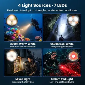 Lampe de plongée Sofirn SD11 5000LM IPX8 100M rechargeable avec 4 sources lumineuses - Product Image 4