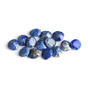 Lapis lazuli หินทรงหกเหลี่ยมเจียระไนทรงหกเหลี่ยมหินธรรมชาติ lapis lazuli อัญมณี lapis lazuli สีฟ้า