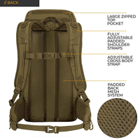 Sac à dos tactique de randonnée grande capacité personnalisé en usine avec fonction antivol, idéal pour la randonnée en montagne et les activités de plein air