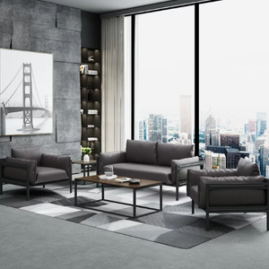 Nuevo Sofá Moderno de Cuero para Oficina, Recepción, Sala de Espera, Sala de Visitas, Sofás Artísticos Minimalistas Chinos para Negocios - Product Image 3