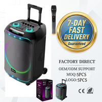 BA-S1201 Altavoz Inalámbrico con Ruedas de 12 Pulgadas, Micrófono RGB, para Eventos al Aire Libre, MOQ 5 Piezas, Logotipo Personalizado, Marca Privada de Fábrica, Entrega Rápida en 7 Días