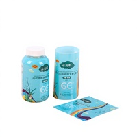Label Susut PET Tahan Air Sensitif Panas dengan Logo Kustom Grosir untuk Kemasan Botol Minuman Jus dan Bahan Makanan