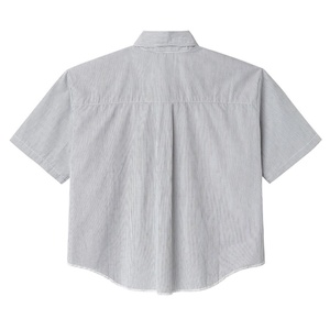 Chemises décontractées en polyester 100% avec logo personnalisé en broderie et strass, vêtements d'été, chemise à manches courtes légère personnalisée avec boutons - Product Image 2