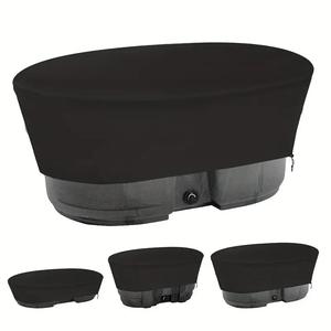 Couverture de piscine ovale en tissu Oxford, 50, 100, 150 gallons, protection durable contre la poussière pour l'extérieur, pour baignoire et réservoir d'eau - Product Image 4