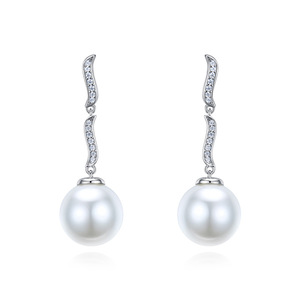 Orecchini Lunghi Stile Madreperla per Donne, Eleganti Gioielli per Orecchie alla Moda - Product Image 5