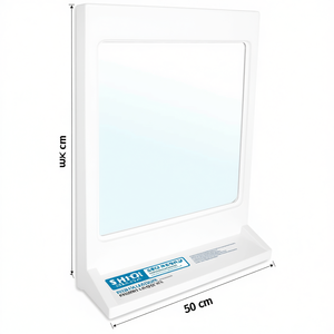 Espejo Rectangular con Estante de 50 cm de Largo, Blanco, para Almacenamiento en el Baño - Product Image 3