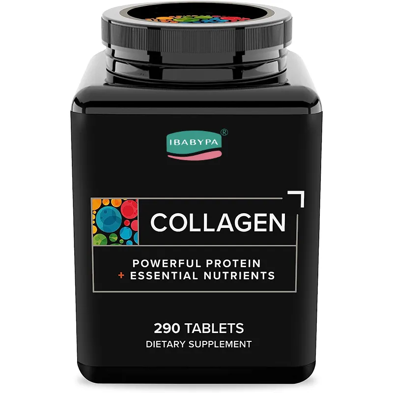 Label pribadi untuk kolagen kulit dengan tablet Vitamin C, tablet Multi kolagen kompleks, pil Multi kolagen untuk kulit