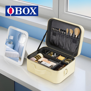 กระเป๋าเครื่องสำอาง OBOX พร้อมกระจก LED ไฟ 3 สี และความจุขนาดใหญ่ สำหรับช่าง<span class=keywords><strong>แต่งหน้า</strong></span>งานแต่งงาน บริการติดตามหลังงาน - Product Image 2
