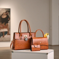 Nouvelle collection 2026 : Sacs à main de luxe 3 pièces en cuir PU pour femmes, avec portefeuille et sacs à bandoulière en nylon à fermeture éclair
