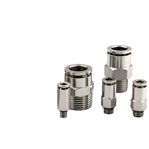 ข้อต่อสายลมนิวเมติก Li Guang Aerodynamics รุ่น PC8 02 POC แบบเสียบเร็ว ชุบทองแดงเคลือบนิกเกิล ทนแรงดันสูง - Product Image 1
