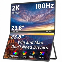 Monitor Portátil Innoview de 23.8 Pulgadas 2K Dual QHD 180Hz con Pantalla Plegable para Laptop, Mac, Windows, Smartphone, Tablet y Juegos