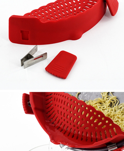 Pince de cuisine ajustable en silicone souple LT050 verte pour égouttoir, vente en gros - Product Image 5