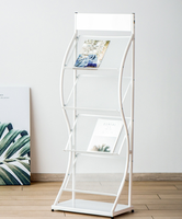 Support de présentation de dépliants format A4, présentoir de magazines de supermarché, présentoir de posters, présentoir debout, présentoir en métal à mailles, poche pour brochures