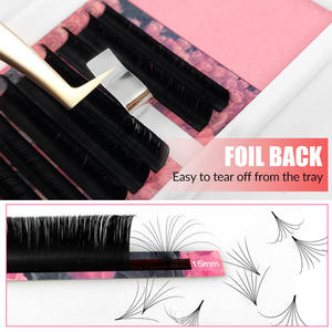 HQ Mixed Proc Discount Plateaux de cils individuels en gros, Extensions de cils en soie volume noir mat foncé, Fournitures pour extensions de cils - Product Image 3