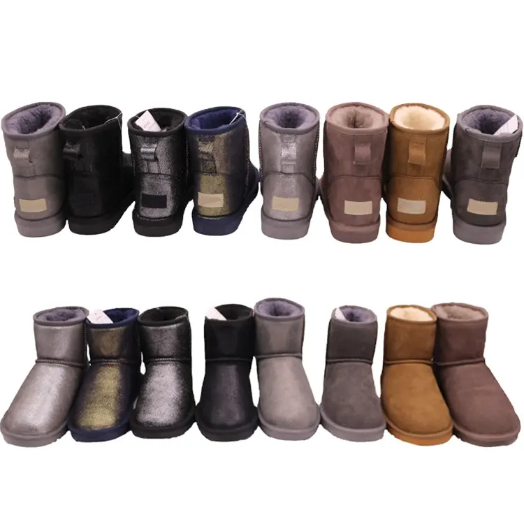CF-192 Winter Factory Genuine Leather Basic Design Antiskid Winter Snow Boots 2021 Women Shoes